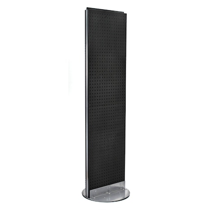 Azar Displays Two-Sided Revolving Pegboard Floor Display, Spinner Rack Stand, 16" x 60" 700250-BLK
